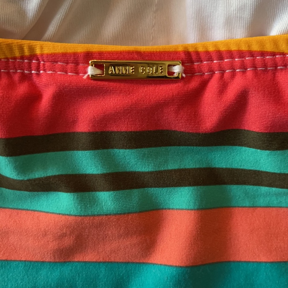 Anne Cole Signature Striped Tankini Halter Top, S - Picture 8 of 10